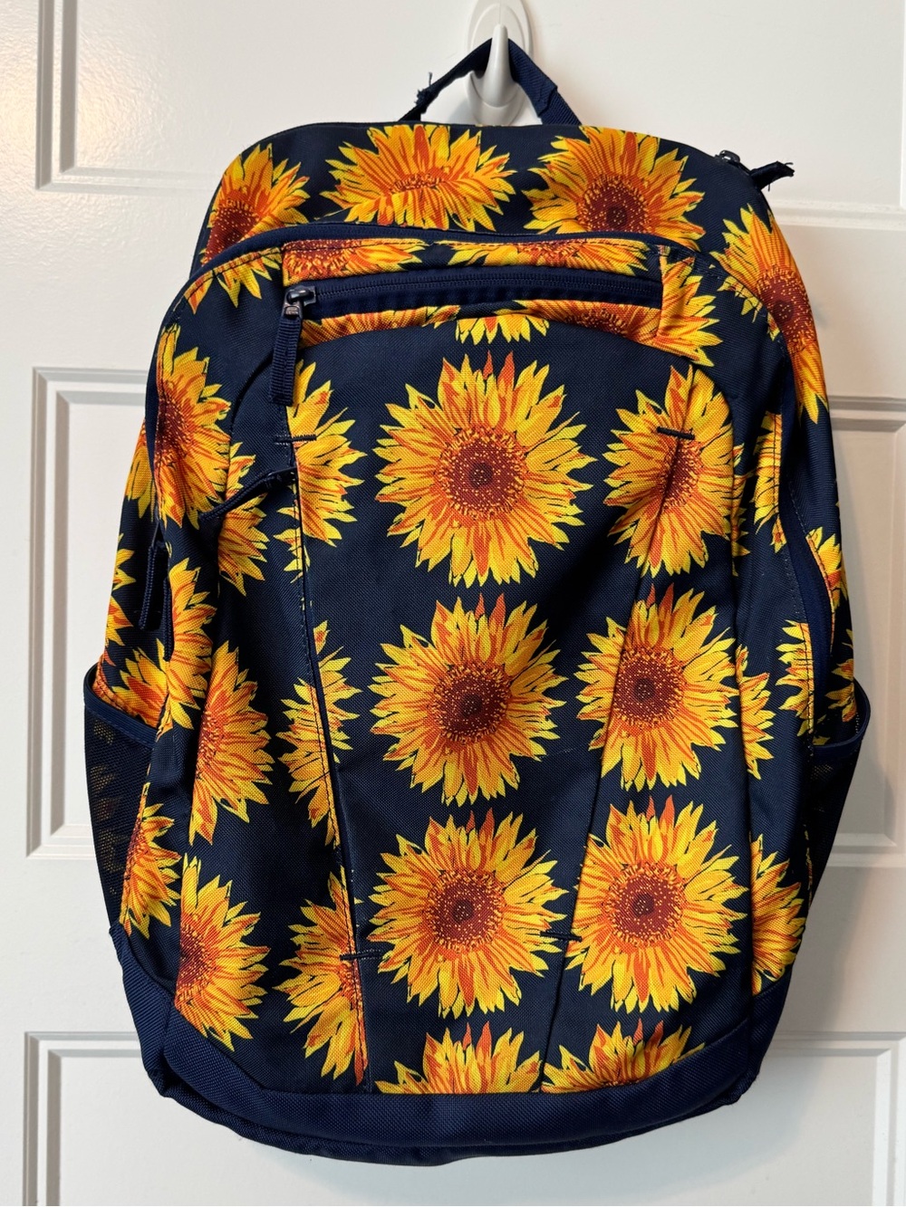 Land’s End Sunflower Backpack Navy Floral Large Travel School Bag
